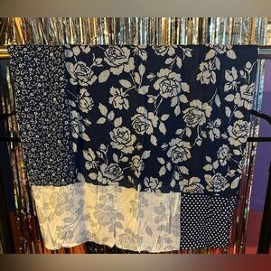 Kate Spade Blue and White Patterned Scarf